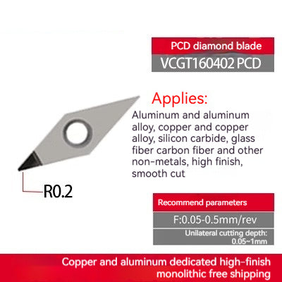 1032-Diamond inserts copper and aluminum special CNC lathe tools gemstone lathe cutter grain super bright PCD cutter head diamond cutter head Shandong Denso Pricision Tools Co.,Ltd.